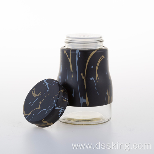 1000ml and 200ml seasoning tank storage bottle matte printing black food grade kitchen storage glass canisters